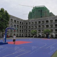 广东广州悬浮地板球场施工橡胶组合地垫铺设翻新