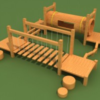 幼儿园户外大型实木制游乐玩具设备荡桥体能训练组合
