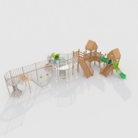 浩翔幼儿园户外大型实木制非标游乐玩具设施体能训练组合