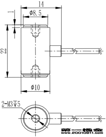 微型拉压力传感器CAZF-LY10尺寸图