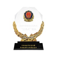 警员退休离休纪念品制作厂家 一级警员表彰奖牌 退休纪念摆件